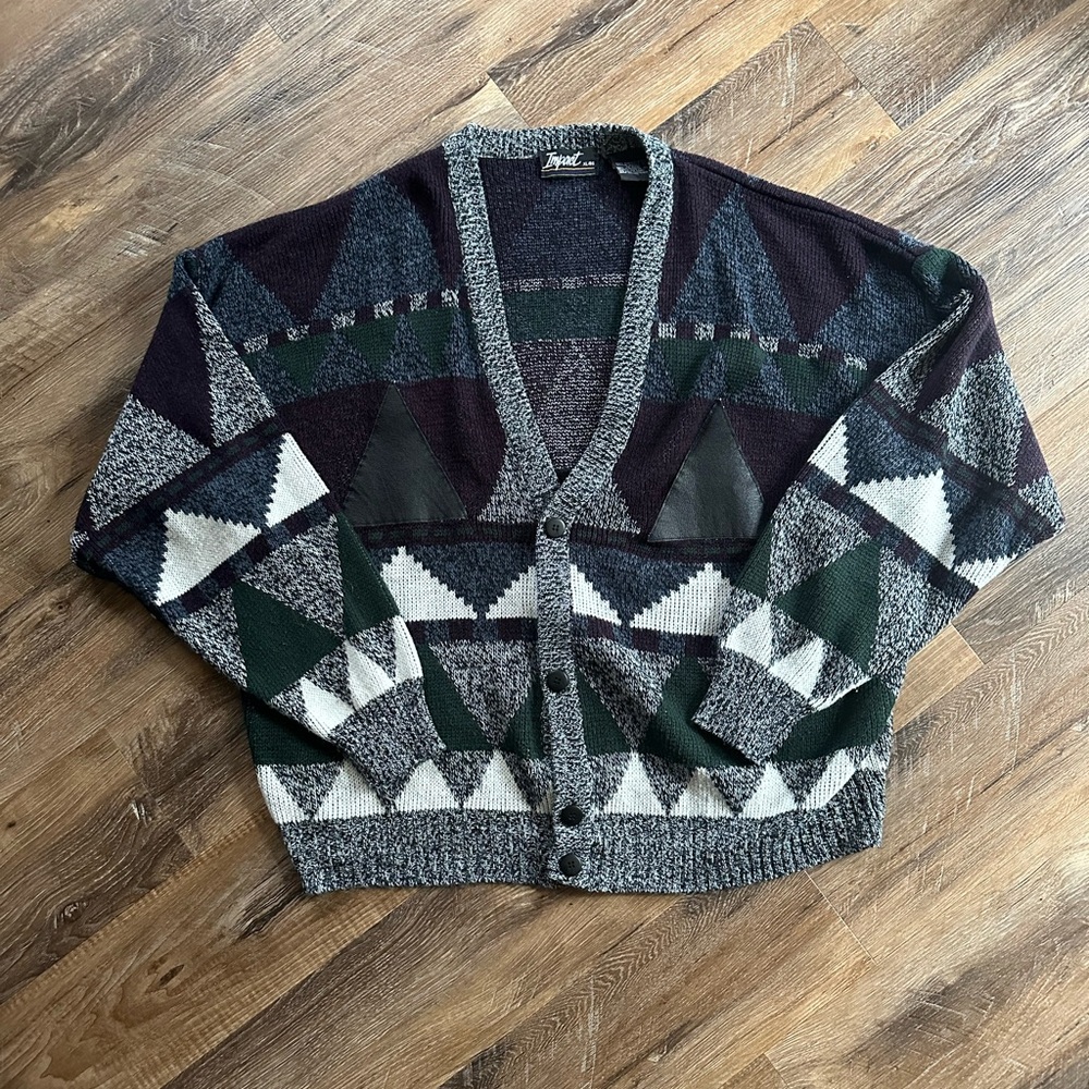 Geometric Vintage Cardigan Sweater